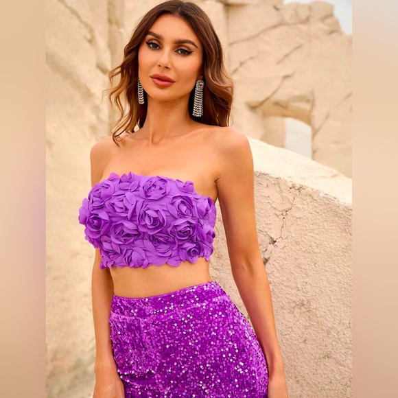 BEAUTIFUL 2 piece violet set. - Picture 3 of 4